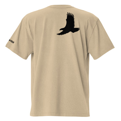 Bold vintage eagle graphic back print on KANAVIEE heavyweight oversized t-shirt