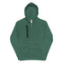 KANAVIEE Forest Flight forest green zip-up hoodie featuring vertical black logo branding and front pockets, buy premium heavyweight fleece streetwear online