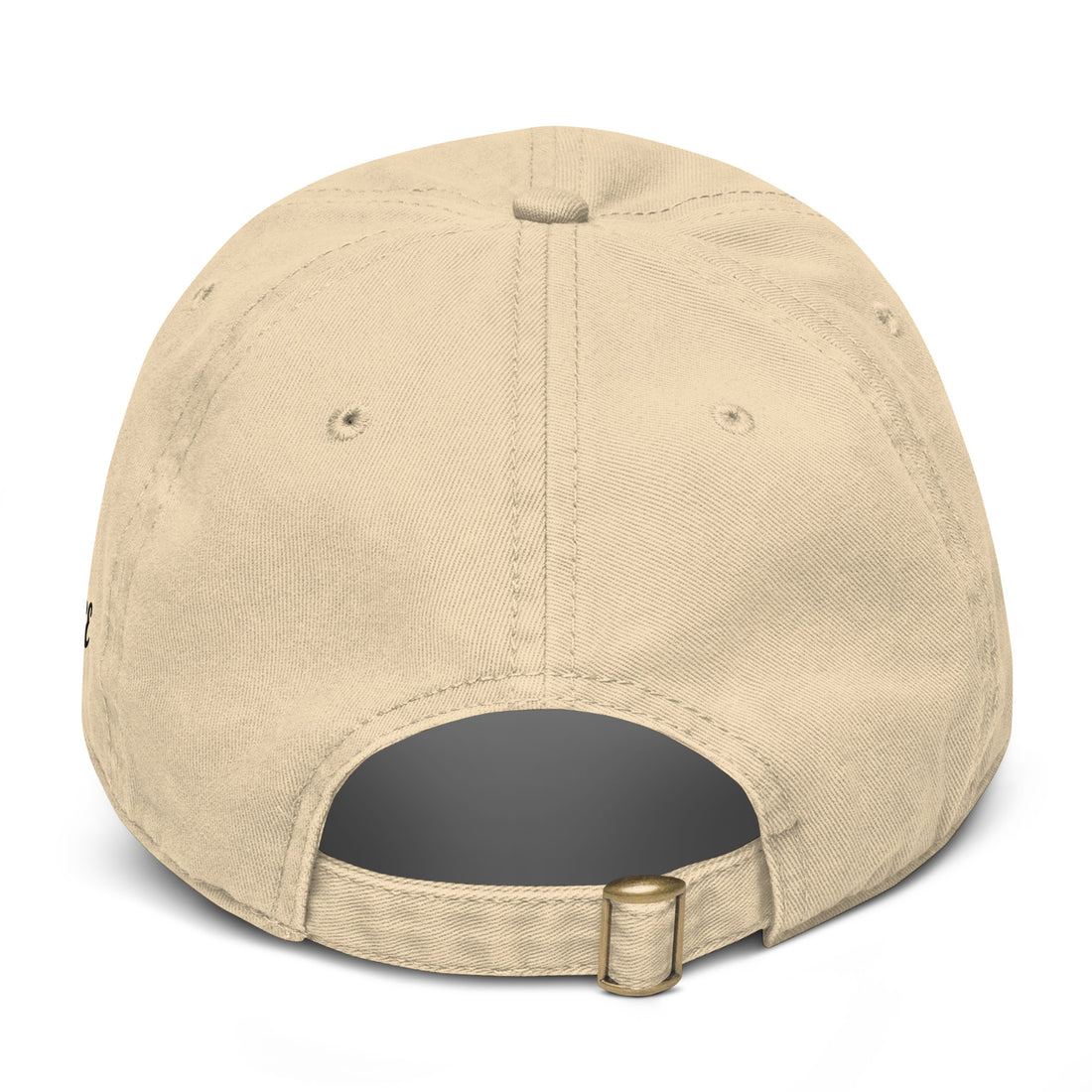 Back view of KANAVIEE street cap with adjustable metal buckle strapback closure for custom fit