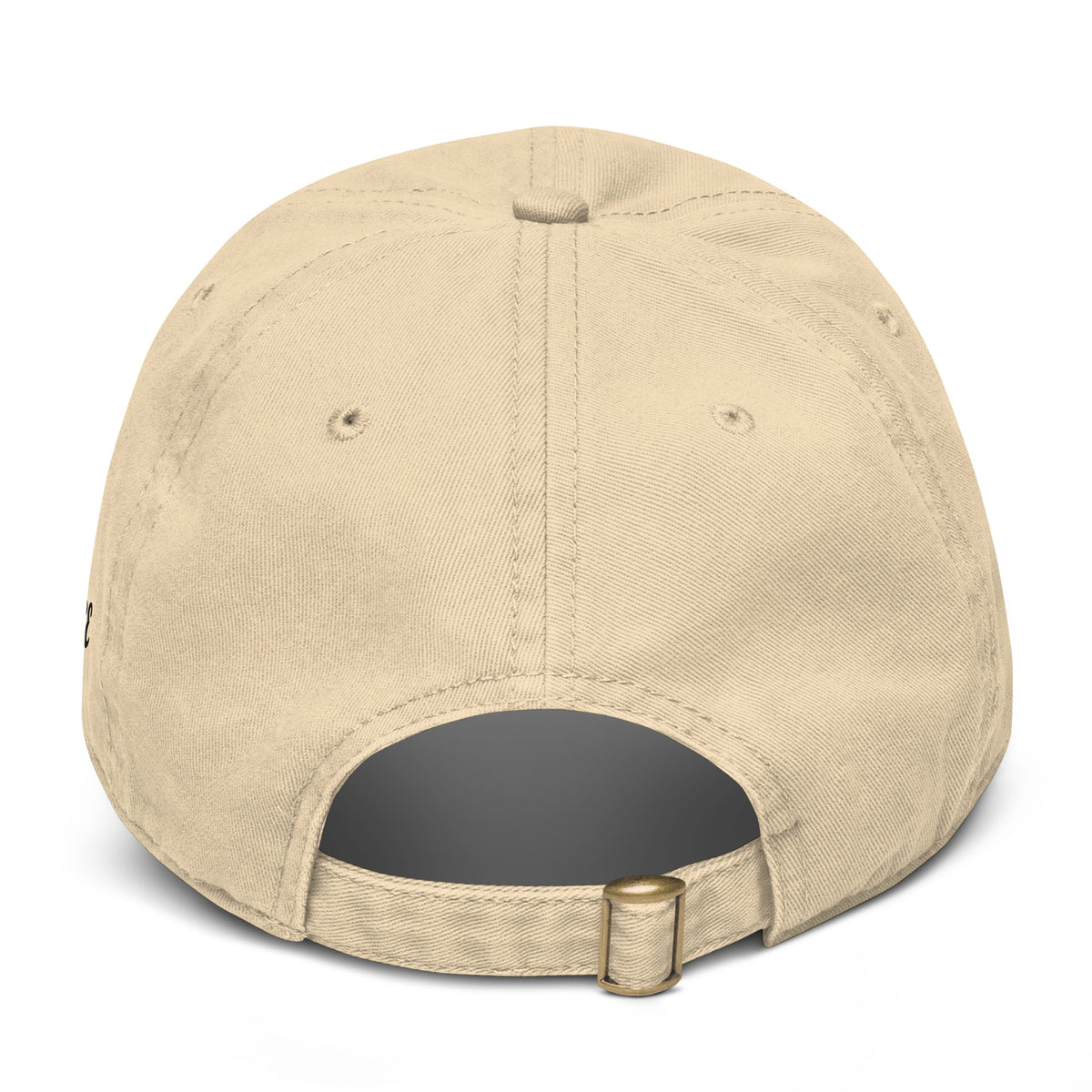Back view of KANAVIEE street cap with adjustable metal buckle strapback closure for custom fit
